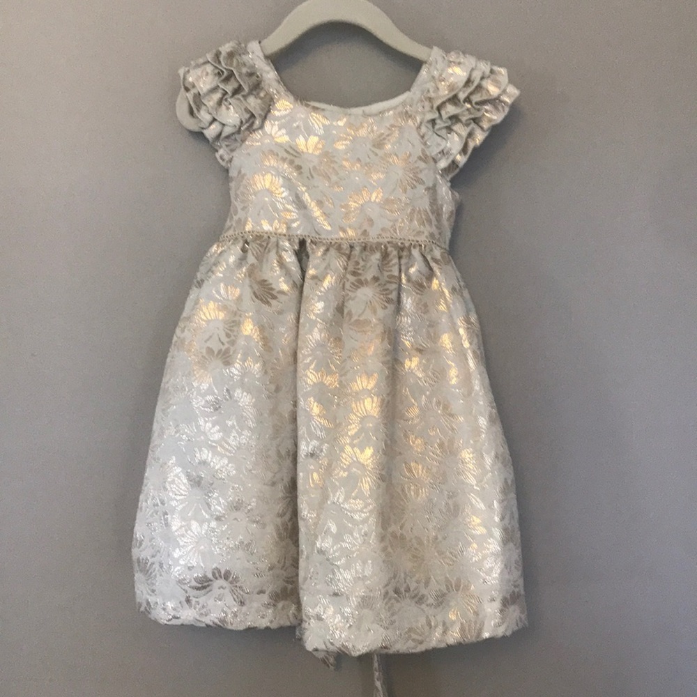 Gold and silver floral dress